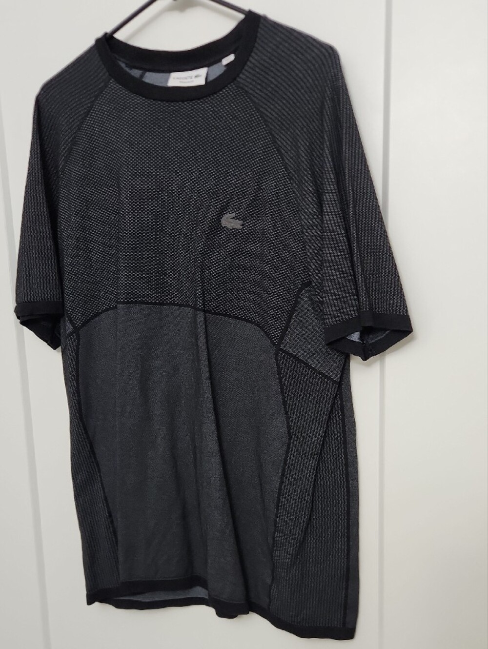Lacoste Men's Short-Sleeve Crew Shirt in Charcoal Gray - Picture 3 of 7